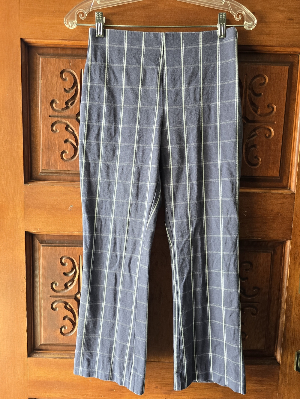 a new day Navy and White Windowpane Capris